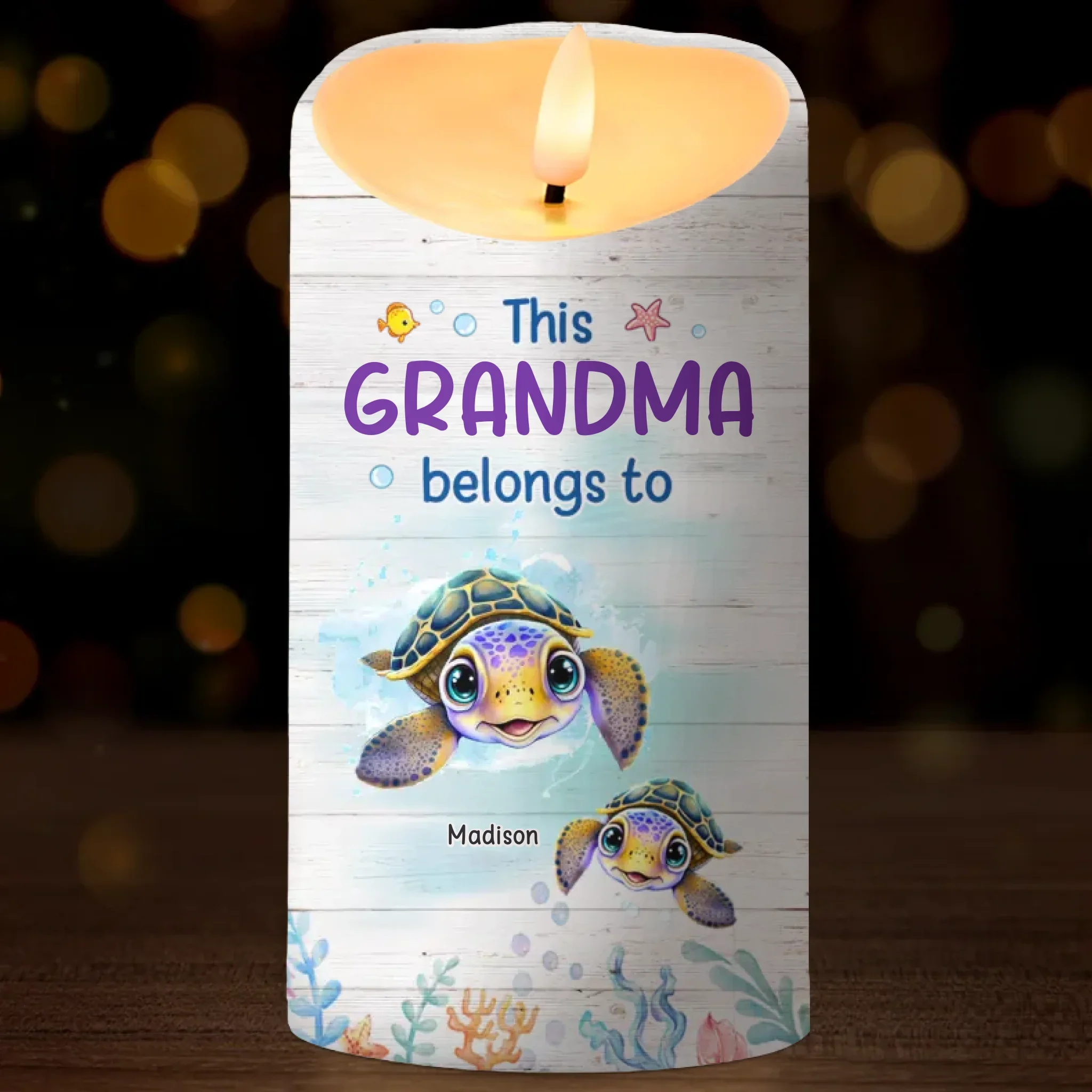 This Grandma Belongs To Grandkids - Family Personalized Custom LED Candle - Gift For Mom, Grandma - Image 2