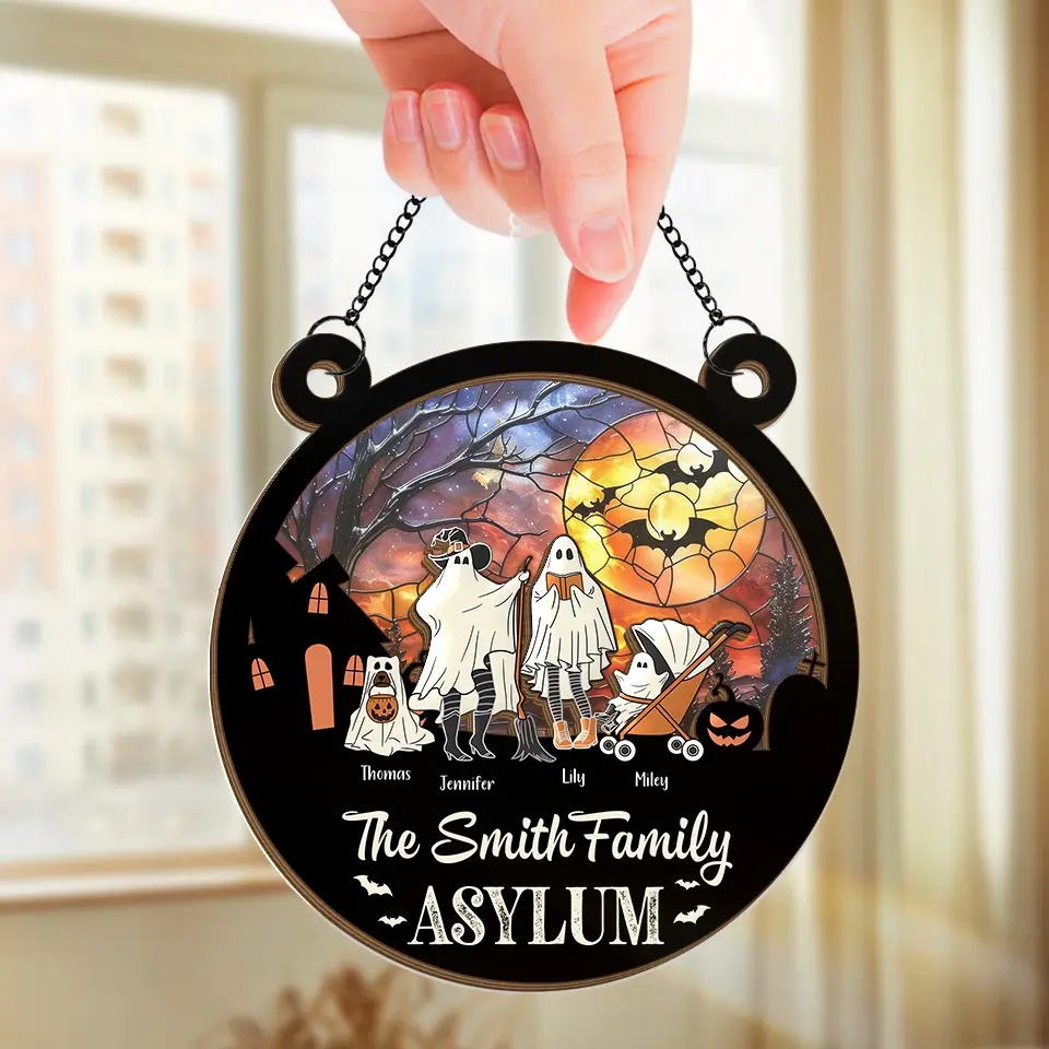 This Halloween Is Ours - Family Personalized Window Hanging Suncatcher - Halloween Gift For Family Members - Image 3
