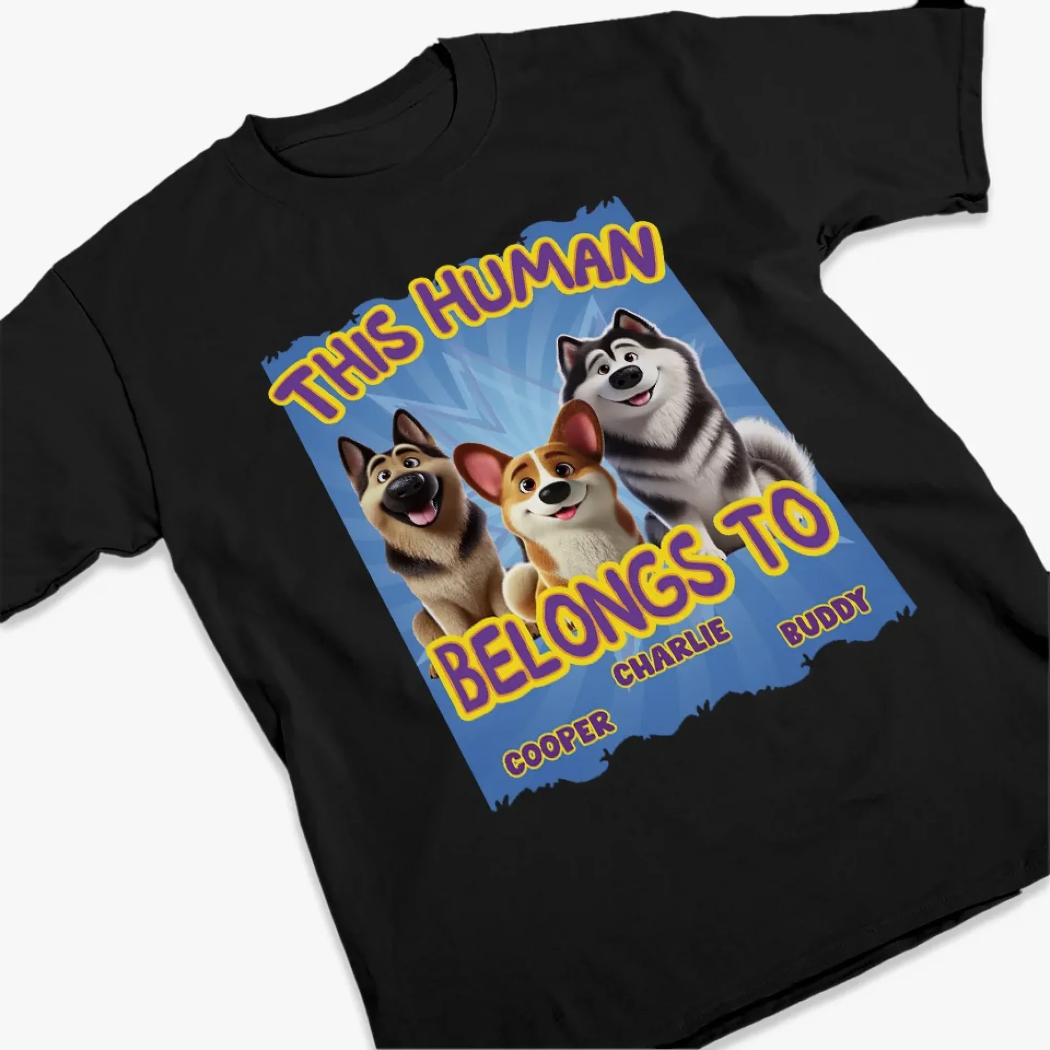 This Human Has Been Adopted By Me - Dog Personalized Custom Unisex T-shirt, Premium T-shirt, Hoodie - Gift For Pet Owners, Pet Lovers - Image 3