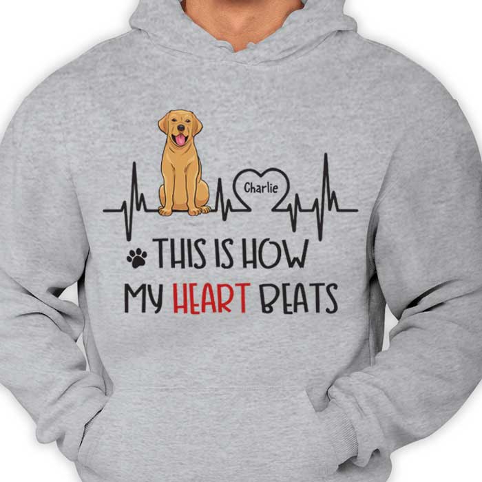 This Is How My Heart Beats - Gift For Dog Lovers, Personalized Unisex T-shirt, Hoodie - Image 2