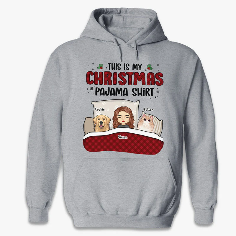 This Is My Christmas Pawjama Shirt - Dog & Cat Personalized Custom Unisex T-shirt, Hoodie, Sweatshirt - Christmas Gift For Pet Owners, Pet Lovers - Image 5