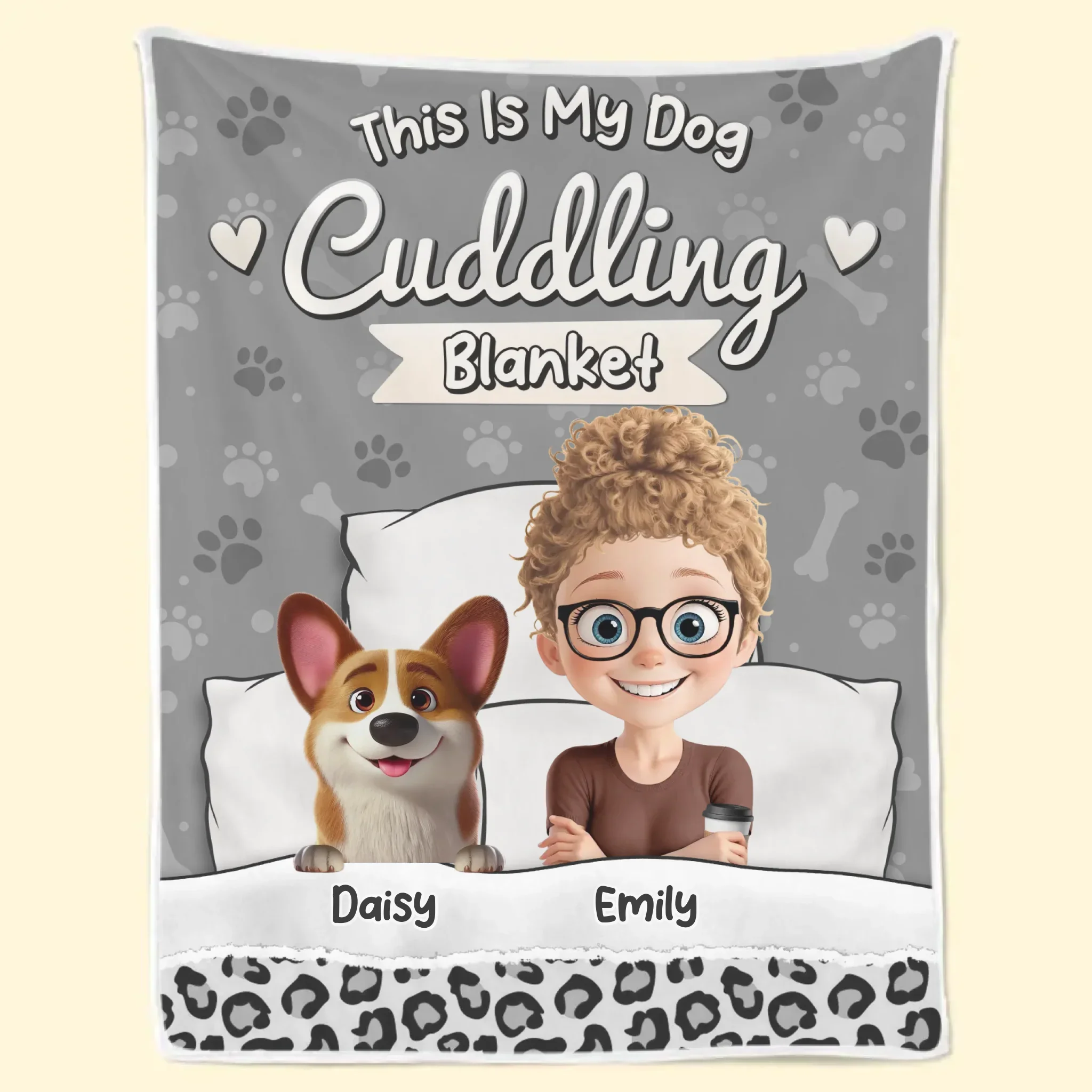This Is My Dog Cuddling Blanket - Dog Personalized Custom Blanket - Gift For Pet Owners, Pet Lovers - Image 2