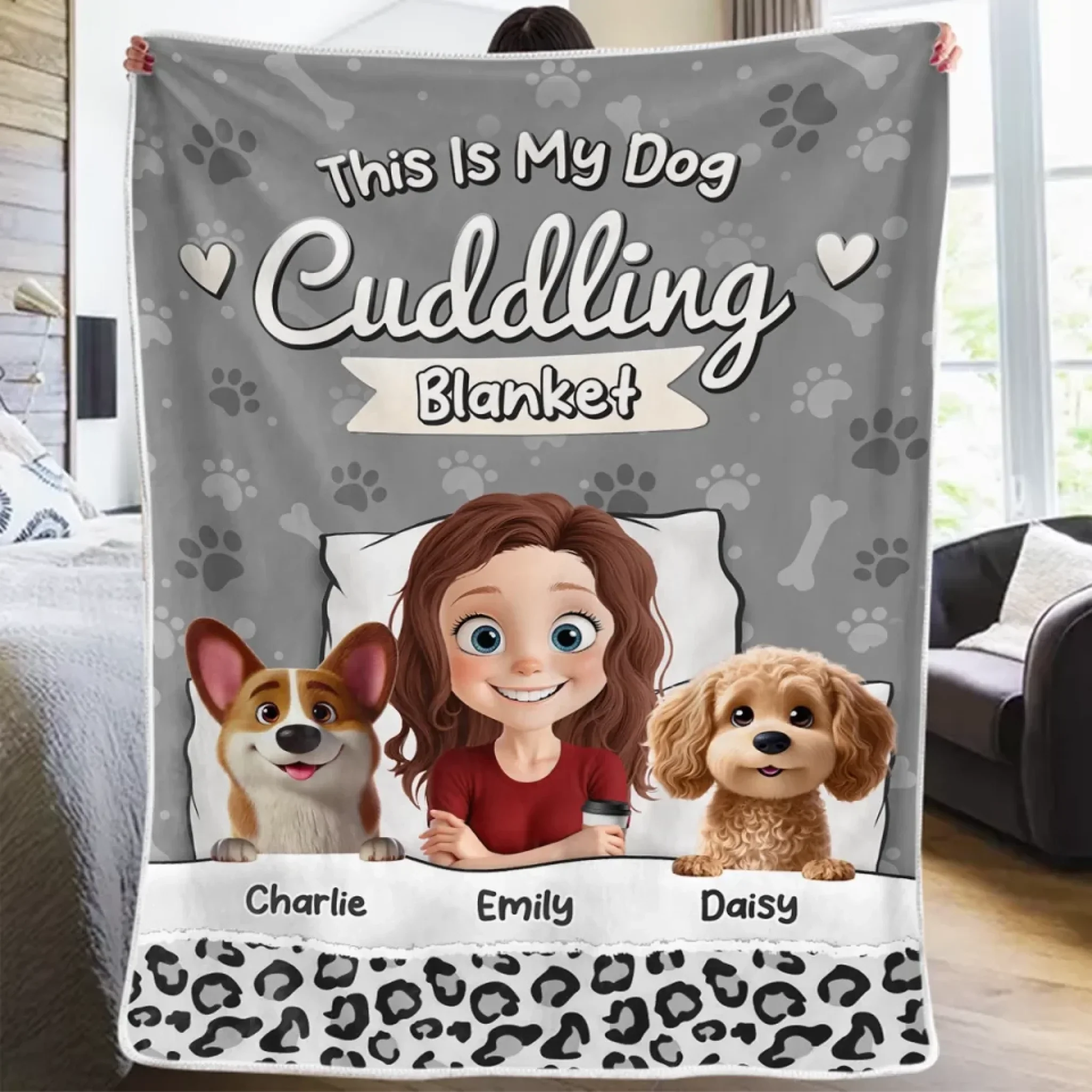 This Is My Dog Cuddling Blanket - Dog Personalized Custom Blanket - Gift For Pet Owners, Pet Lovers - Image 3