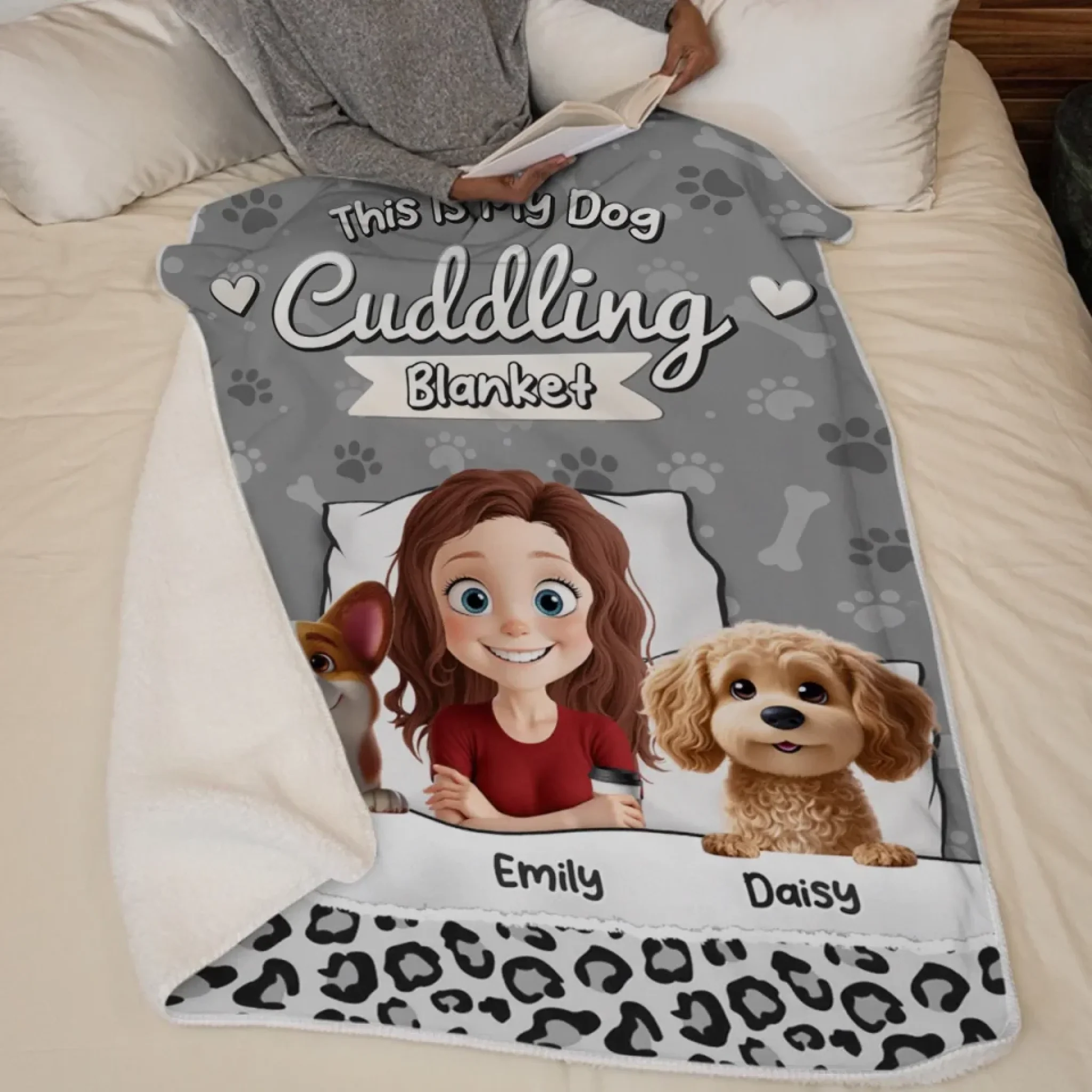 This Is My Dog Cuddling Blanket - Dog Personalized Custom Blanket - Gift For Pet Owners, Pet Lovers - Image 5