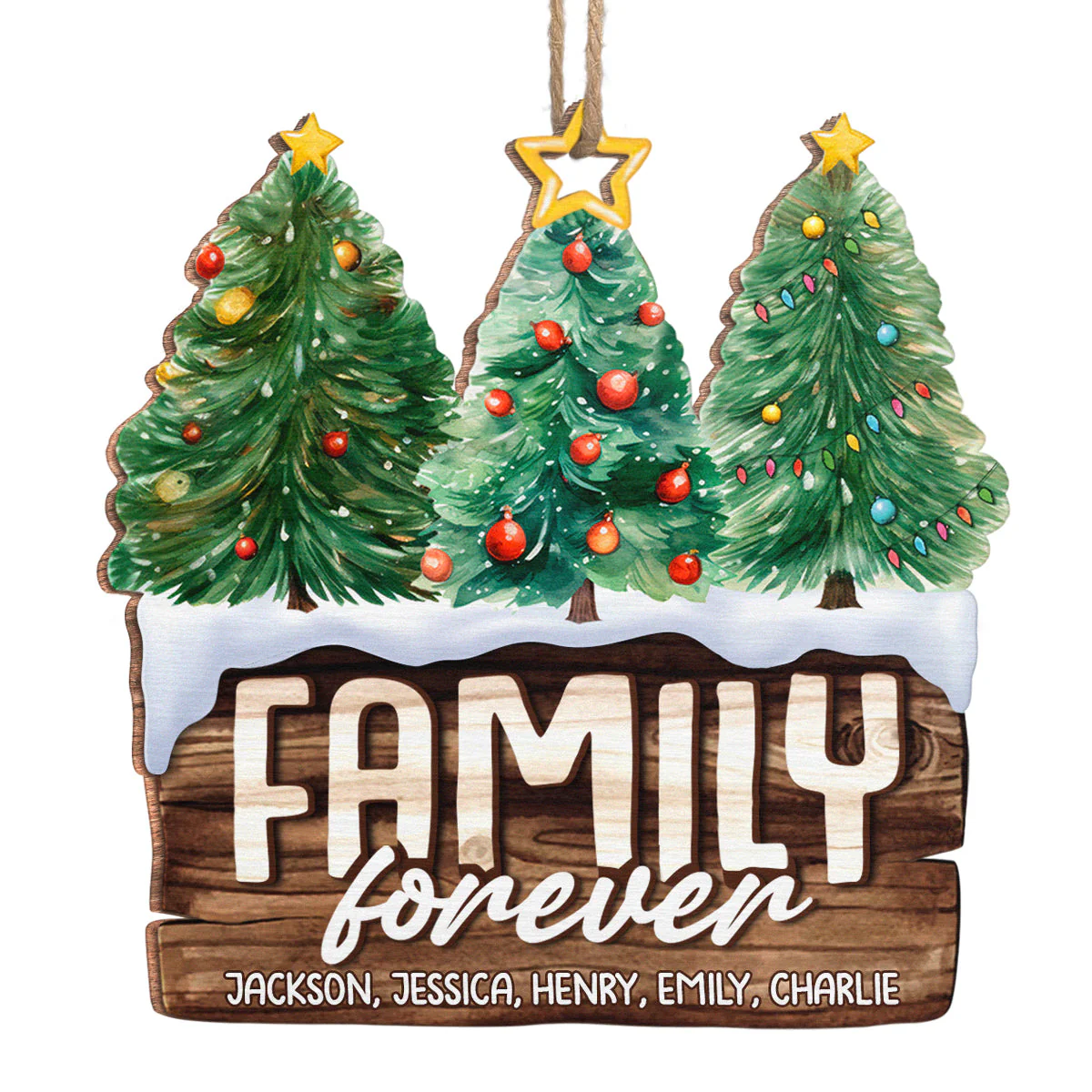 This Is Our Happy Place - Family Personalized Custom Ornament - Wood Custom Shaped - Christmas Gift For Family Members - Image 2