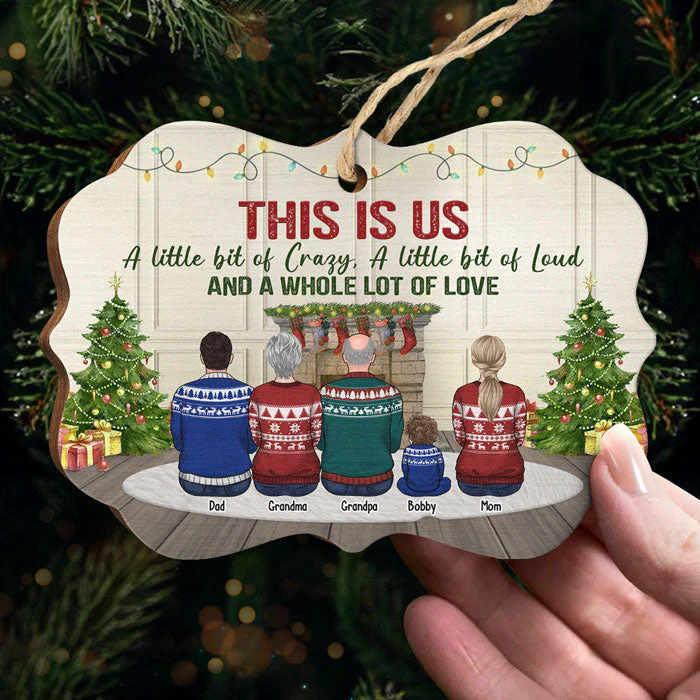 This Is Us, A Little Bit Of Crazy - Family Personalized Custom Ornament - Wood Benelux Shaped - Christmas Gift For Family Members - Image 3