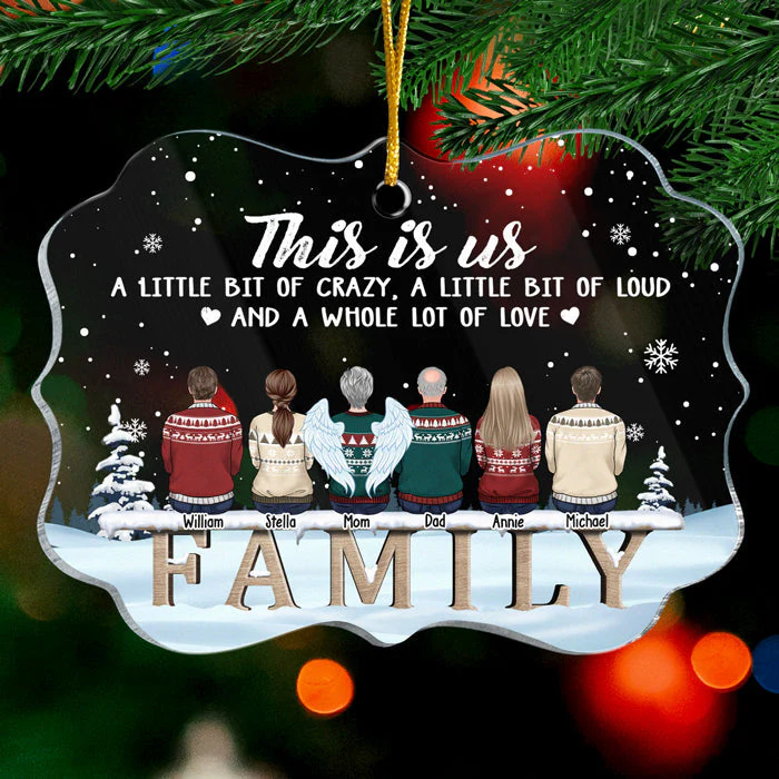 This Is Us, Whole Lot Of Love - Personalized Custom Benelux Shaped Acrylic Christmas Ornament - Gift For Family, Christmas Gift - Image 2