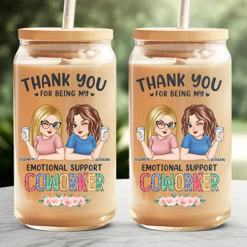 This Is Your Reminder That You Are Awesome - Bestie Personalized Custom Glass Cup, Iced Coffee Cup - Christmas Gift For Best Friends, BFF, Sisters, Coworkers - Image 3