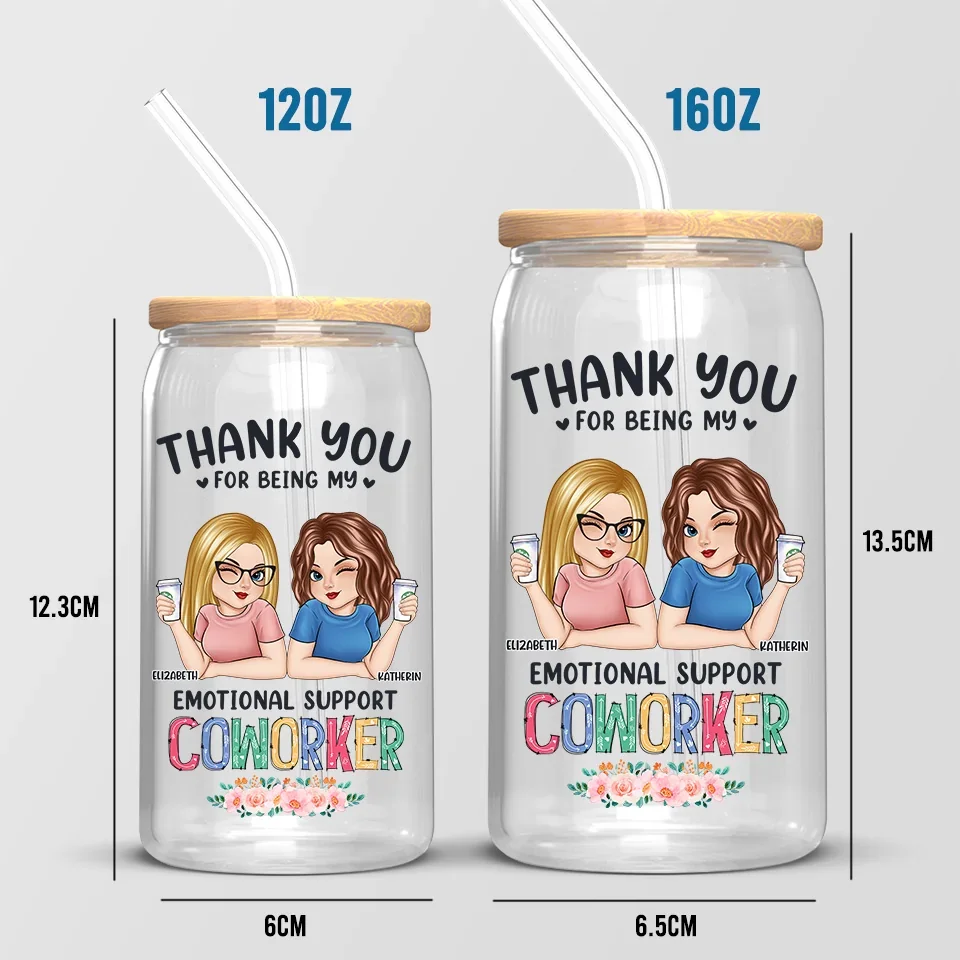 This Is Your Reminder That You Are Awesome - Bestie Personalized Custom Glass Cup, Iced Coffee Cup - Christmas Gift For Best Friends, BFF, Sisters, Coworkers - Image 5