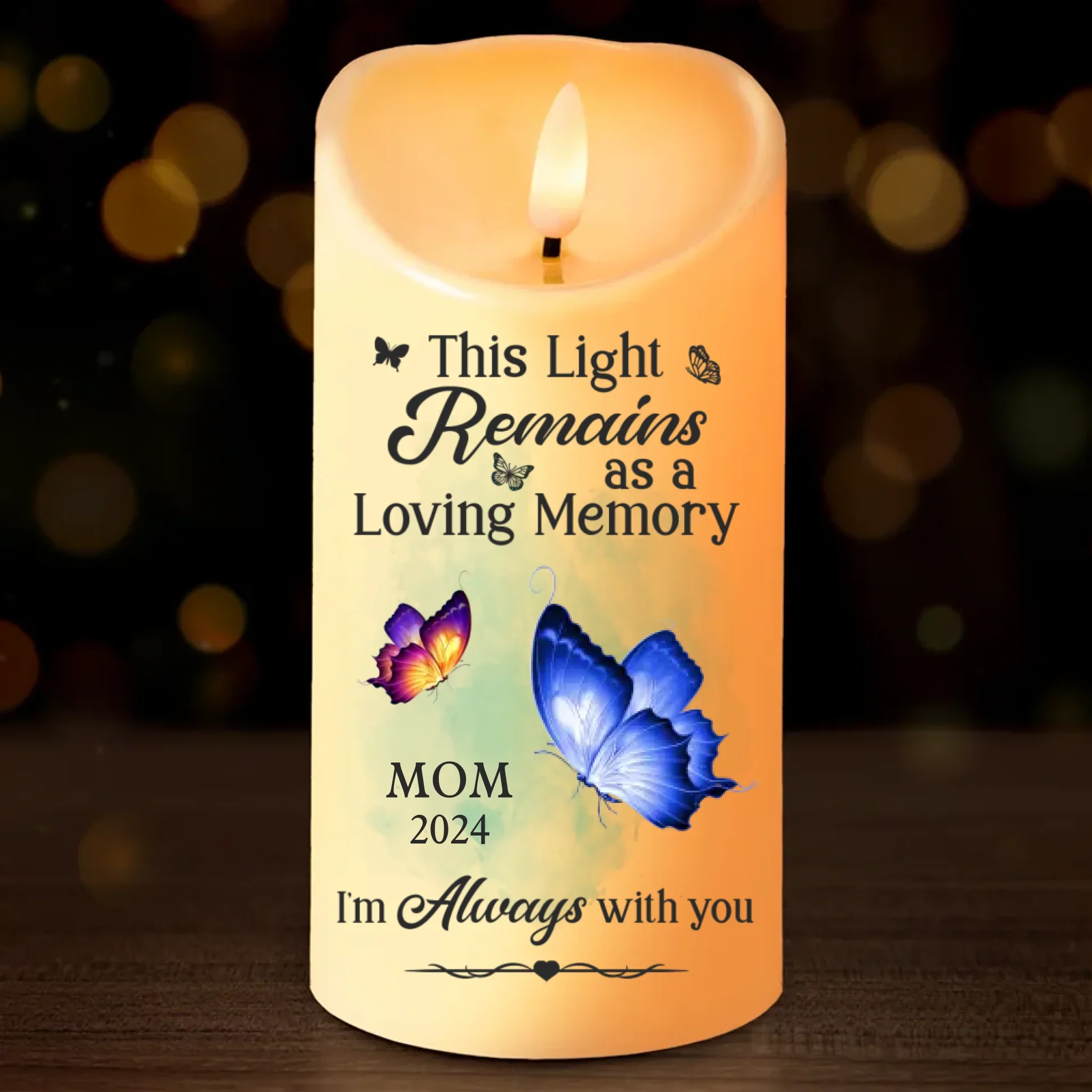 This Light Remains As A Loving Memory - Memorial Personalized Custom LED Candle - Christmas Gift, Sympathy Gift For Family Members - Image 2