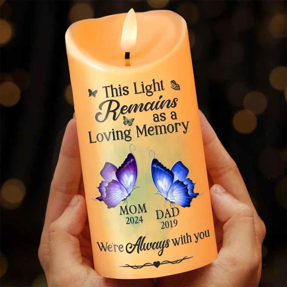 This Light Remains As A Loving Memory - Memorial Personalized Custom LED Candle - Christmas Gift, Sympathy Gift For Family Members - Image 3