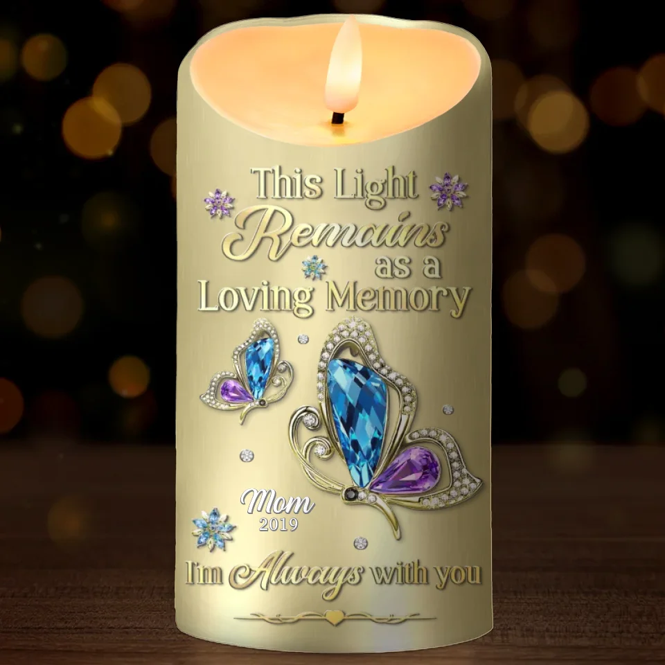 This Light Remains As A Loving Memory - Memorial Personalized Custom LED Candle - Sympathy Gift, Christmas Gift For Family Members - Image 2