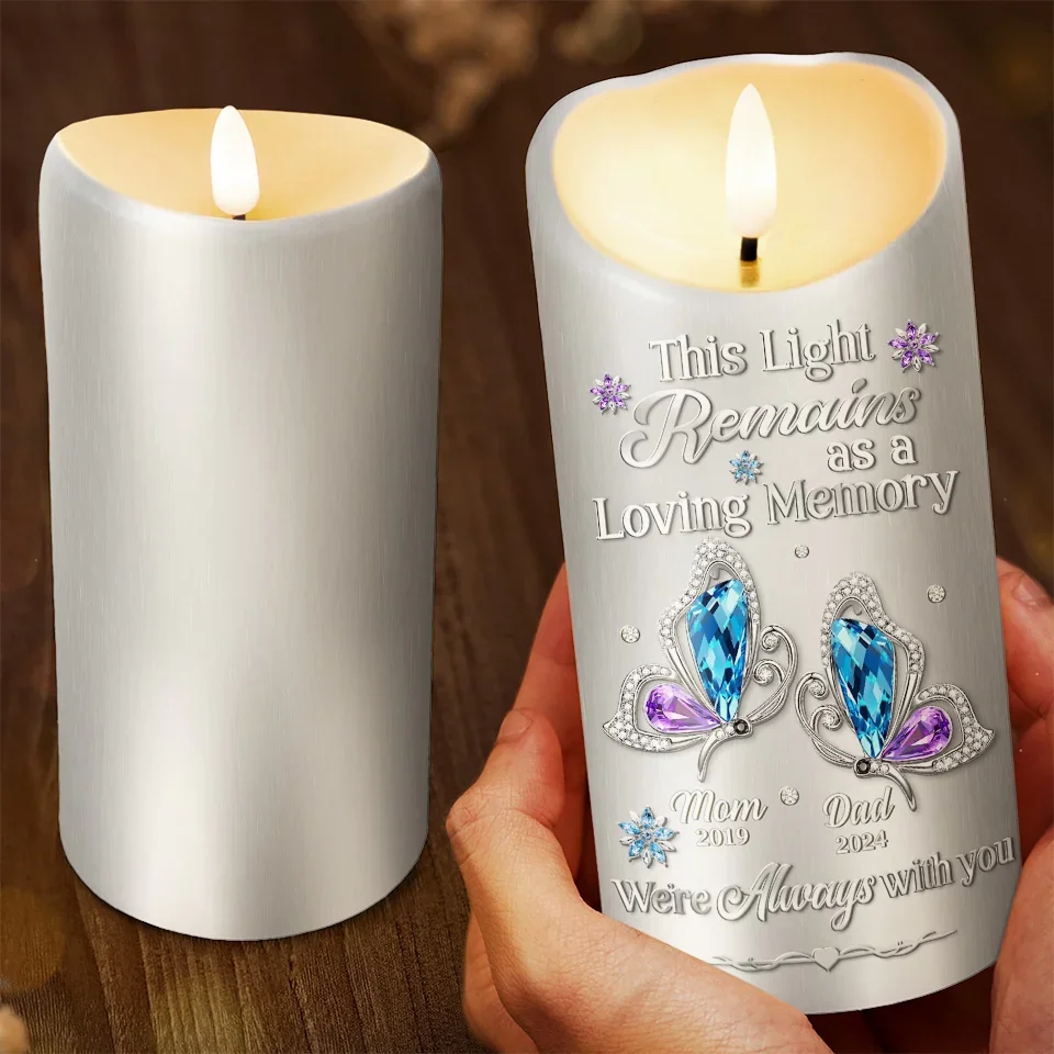 This Light Remains As A Loving Memory - Memorial Personalized Custom LED Candle - Sympathy Gift, Christmas Gift For Family Members - Image 3