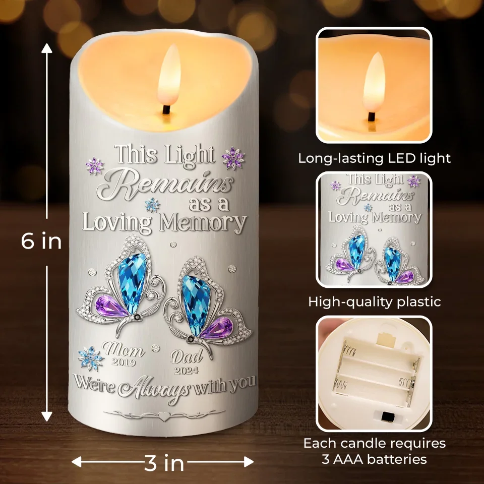 This Light Remains As A Loving Memory - Memorial Personalized Custom LED Candle - Sympathy Gift, Christmas Gift For Family Members - Image 4