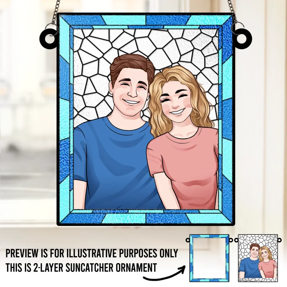 This Ornament Reflects The Love And Laughter We Share - Couple Personalized Window Hanging Suncatcher - Christmas Gift For Husband Wife, Anniversary - Image 2