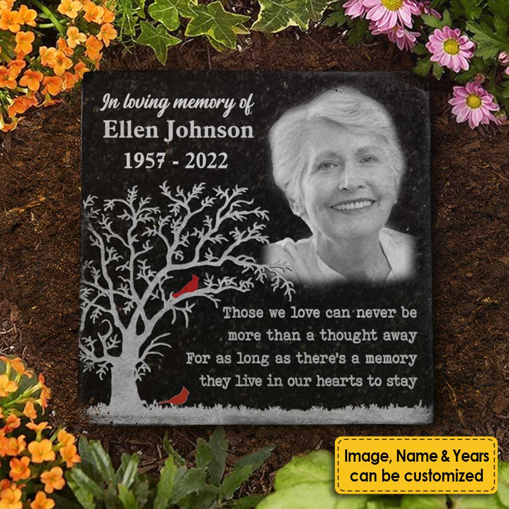 Those We Love Can Never Be More Than A Thought Away - Personalized Memorial Stone, Human Grave Marker - Upload Image, Memorial Gift, Sympathy Gift - Image 3