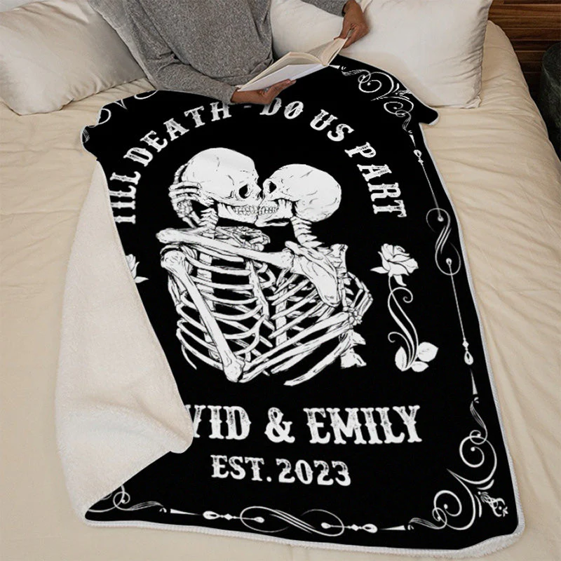 Till Death Do Us Part - Couple Personalized Custom Blanket - Gift For Husband Wife, Anniversary - Image 5