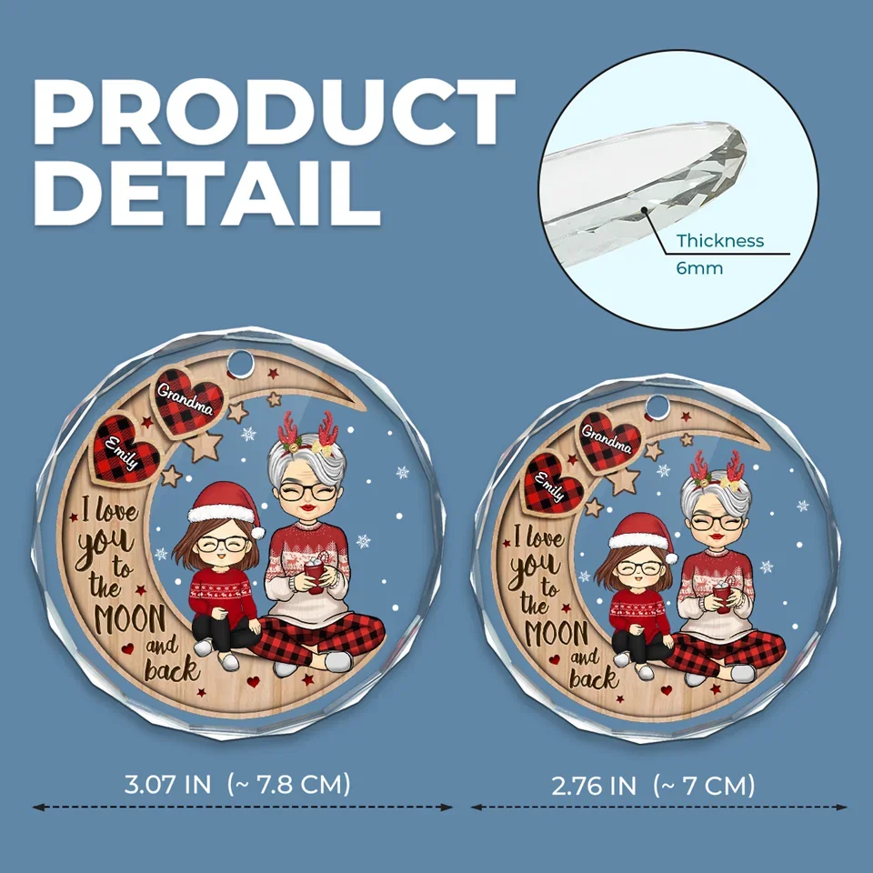 Time Spent With Them Is Always Priceless - Family Personalized Custom Circle Glass Ornament - Christmas Gift For Grandma, Grandpa - Image 4