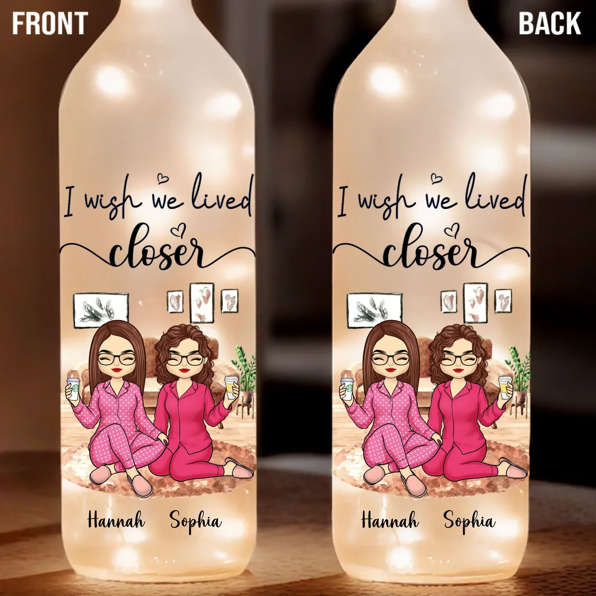 Time Together Is Priceless - Bestie Personalized Custom Bottle Lamp - Gift For Best Friends, BFF, Sisters - Image 2
