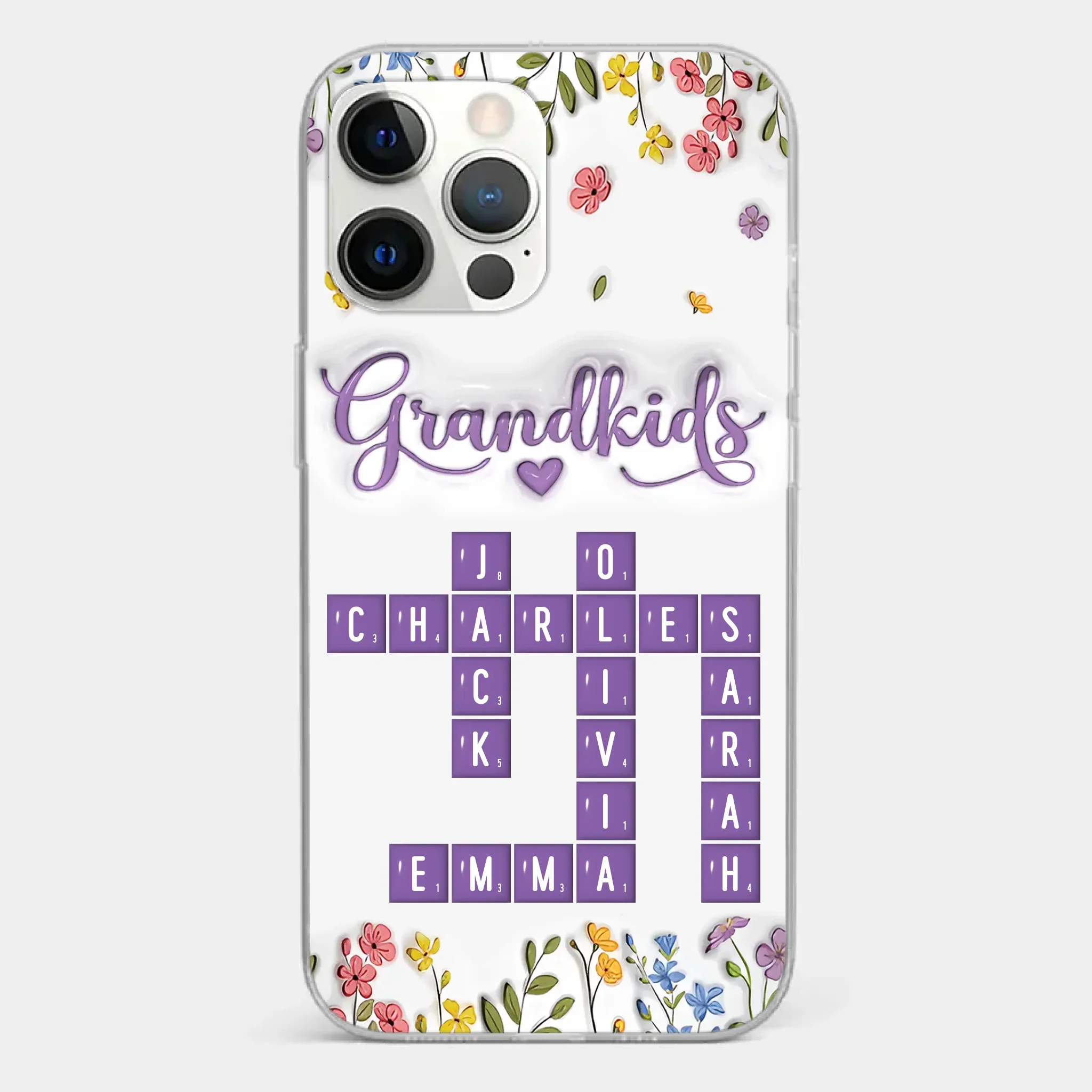 Tiny Names, Endless Love - Family Personalized Custom 3D Inflated Effect Printed Clear Phone Case - Mother's Day, Gift For Mom, Grandma - Image 16