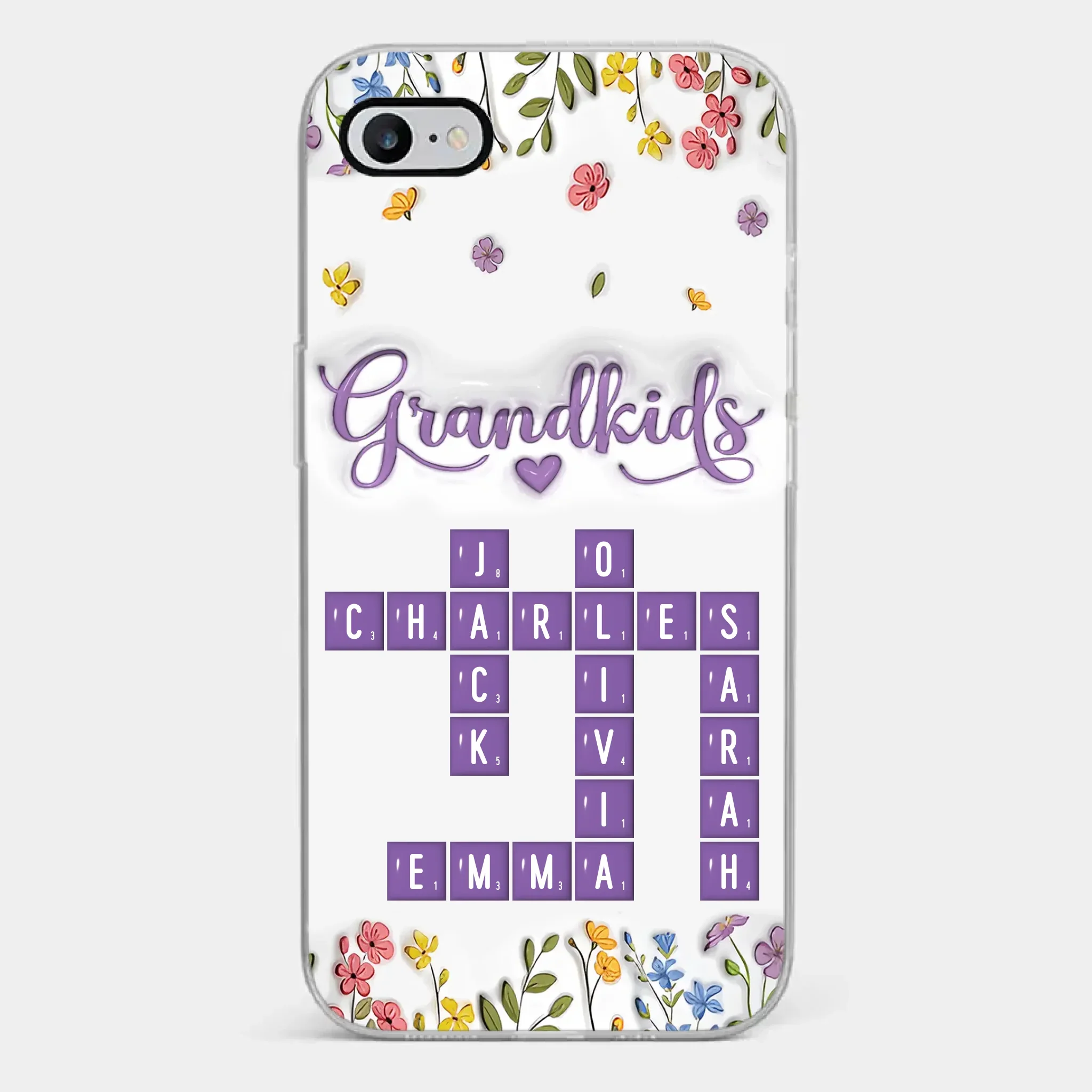 Tiny Names, Endless Love - Family Personalized Custom 3D Inflated Effect Printed Clear Phone Case - Mother's Day, Gift For Mom, Grandma - Image 2