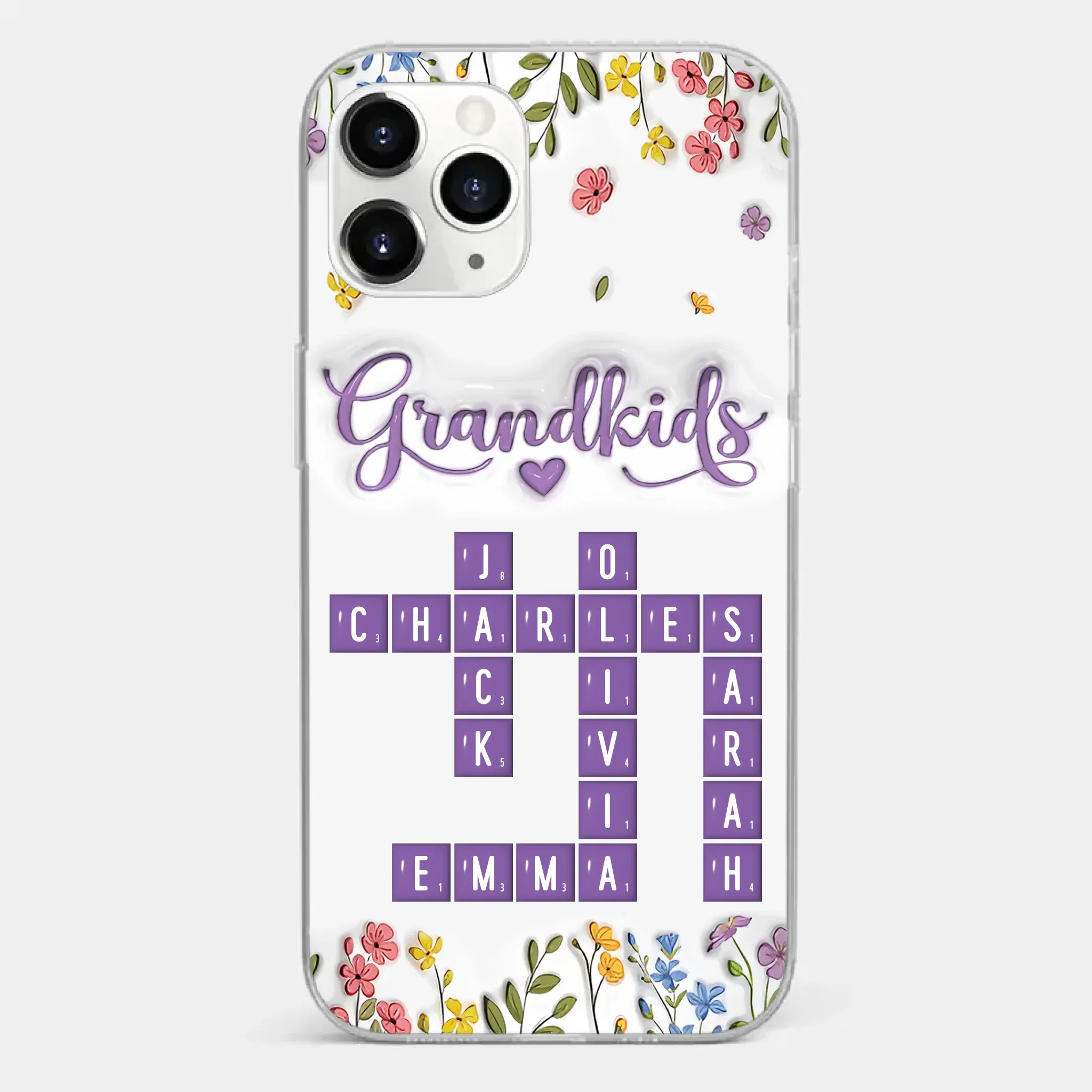 Tiny Names, Endless Love - Family Personalized Custom 3D Inflated Effect Printed Clear Phone Case - Mother's Day, Gift For Mom, Grandma - Image 8