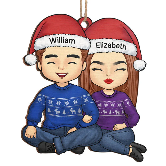 'Tis The Season For Loving You - Couple Personalized Custom Ornament - Wood Unique Shaped - Christmas Gift For Husband Wife, Anniversary - Image 2