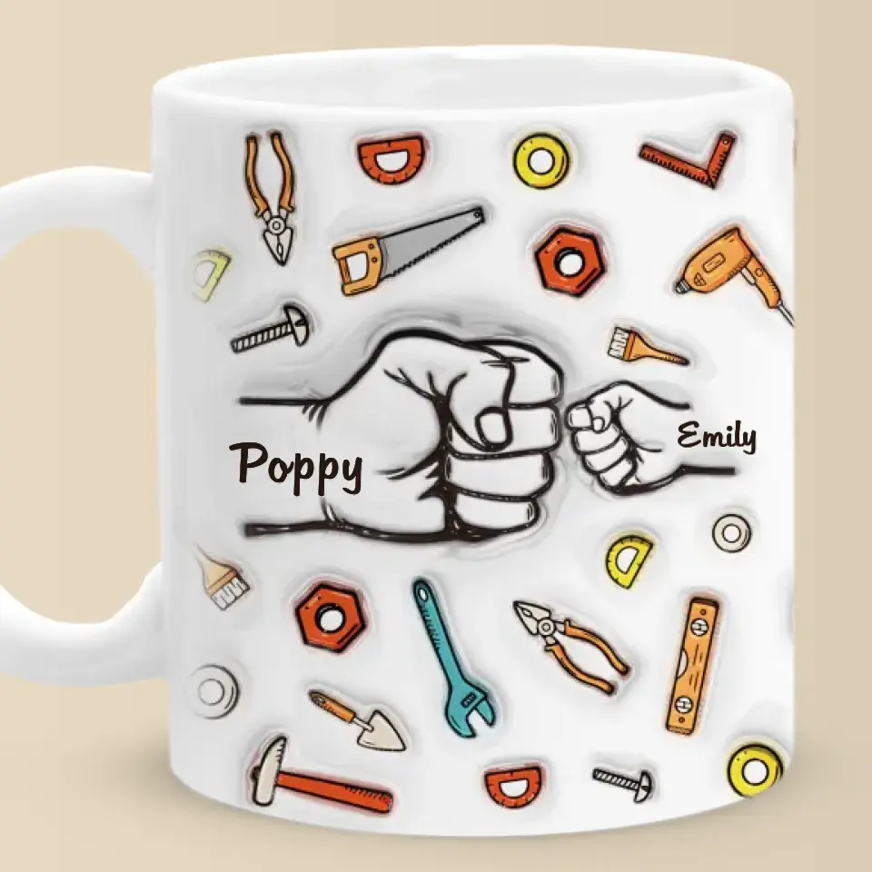 To Dad From The Reason You Drink - Family Personalized Custom 3D Inflated Effect Printed Mug - Father's Day, Gift For Dad, Grandpa - Image 2