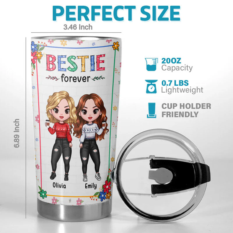 To My Best Friend - Bestie Personalized Custom Tumbler - Christmas Gift For Best Friends, BFF, Sisters - Image 2