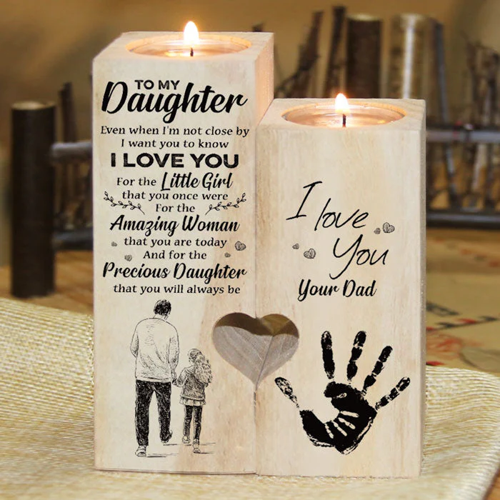 To My Daughter, I Want You To Know I Love You - Family Candle Holder - Christmas Gift For Daughter From Dad - Image 3
