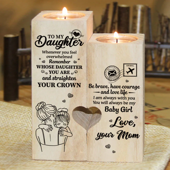 To My Daughter, You'll Always Be My Baby Girl - Family Candle Holder - Christmas Gift For Daughter From Mom - Image 3