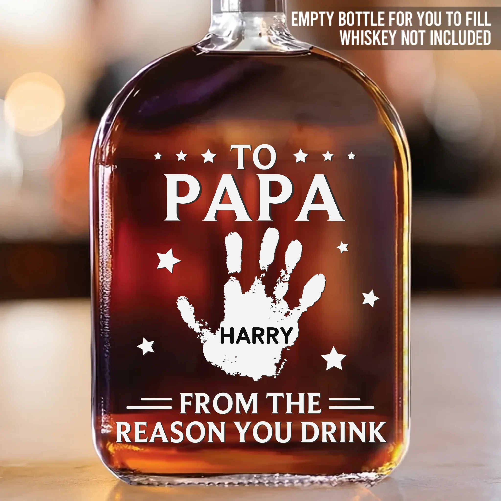 To My Forever Hero - Family Personalized Custom Whiskey Bottle - Father's Day, Gift For Dad, Grandpa - Image 2