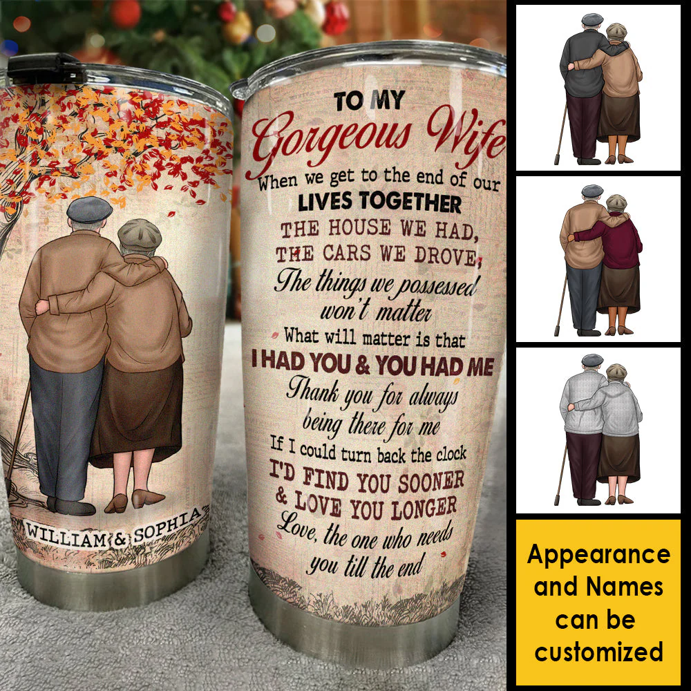 If I Could Turn Back The Clock I'd Find You Sooner And Love You Longer - Gift For Couples, Personalized Tumbler - Image 4