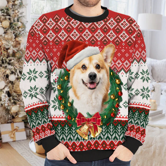 To My Human, Wish You A Furry Christmas - Dog & Cat Personalized Custom Ugly Sweatshirt - Unisex Wool Jumper - Upload Image, Christmas Gift For Pet Owners, Pet Lovers - Image 4