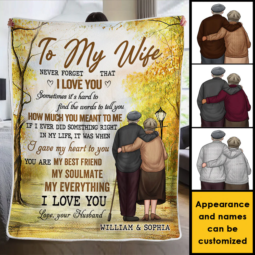 To My Wife Never Forget That I Love You - Gift For Couples, Personalized Blanket - Image 4