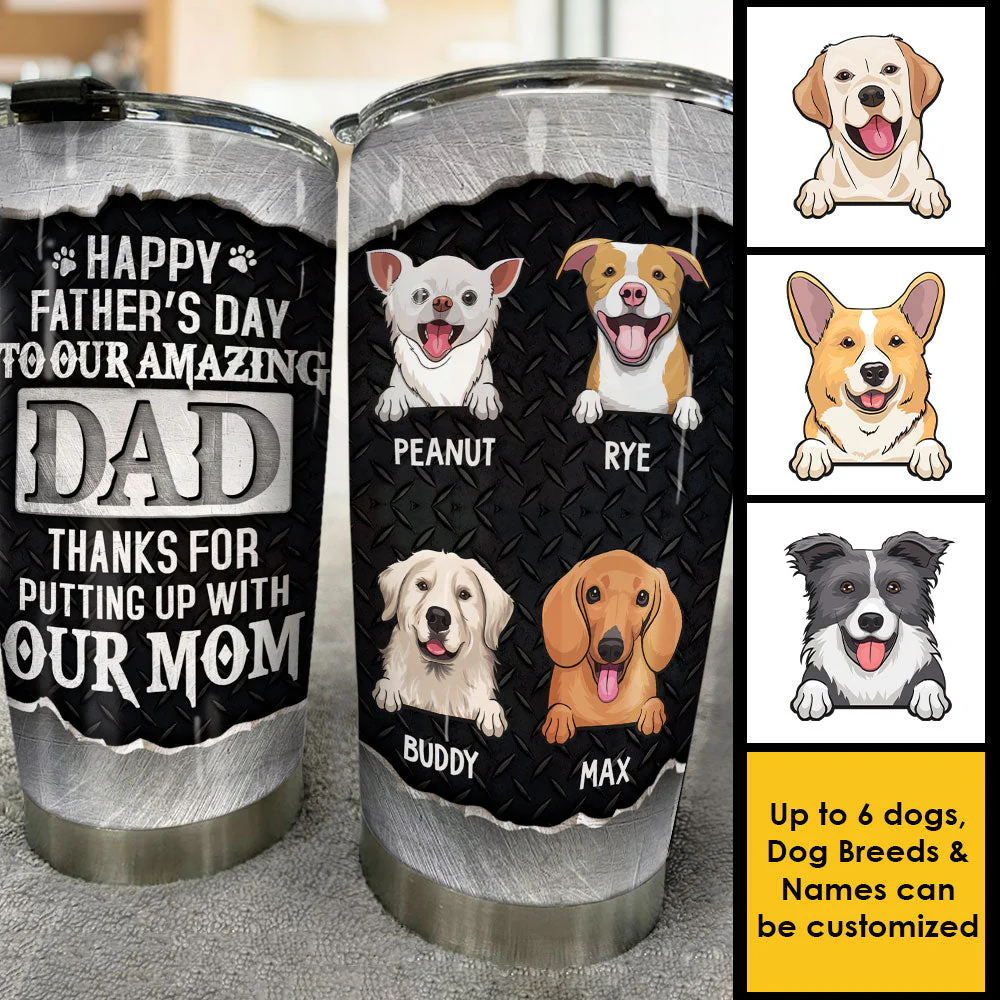 To Our Amazing Dog Dad - Personalized Tumbler - Gift For Father's Day - Image 3