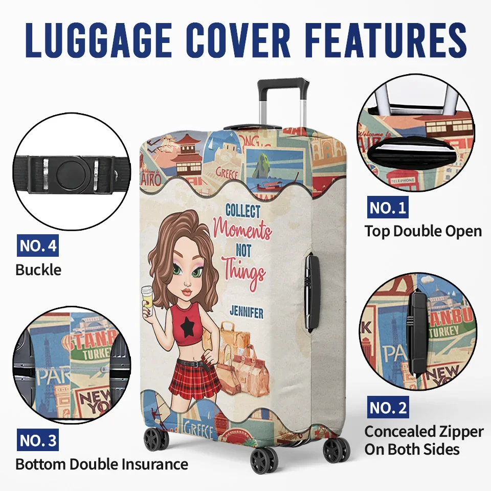 To Travel Is To Live - Travel Personalized Custom Luggage Cover - Summer Vacation Gift, Gift For Adventure Travel Lovers - Image 5