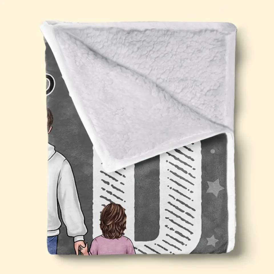 To Us You Are The World - Family Personalized Custom Blanket - Father's Day, Gift For Dad - Image 5