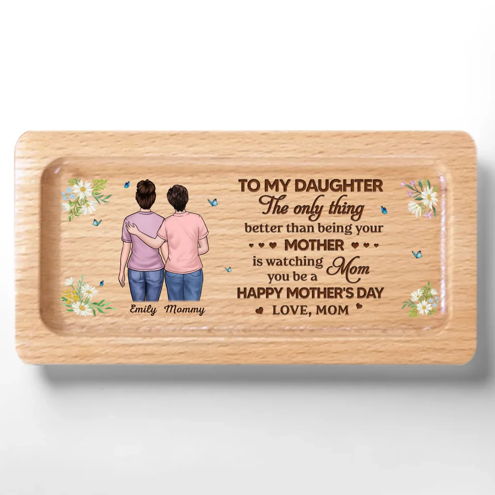 Together In Heart, Always - Family Personalized Custom Wooden Jewelry Box - Mother's Day, Gift For Mom, Daughter - Image 2