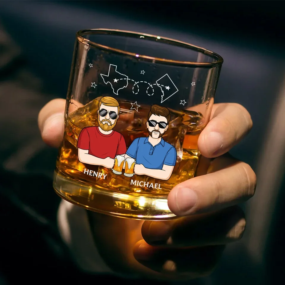 Together In Spirit, Even If We're Apart - Family Personalized Custom Whiskey Glass - Gift For Family Members - Image 3