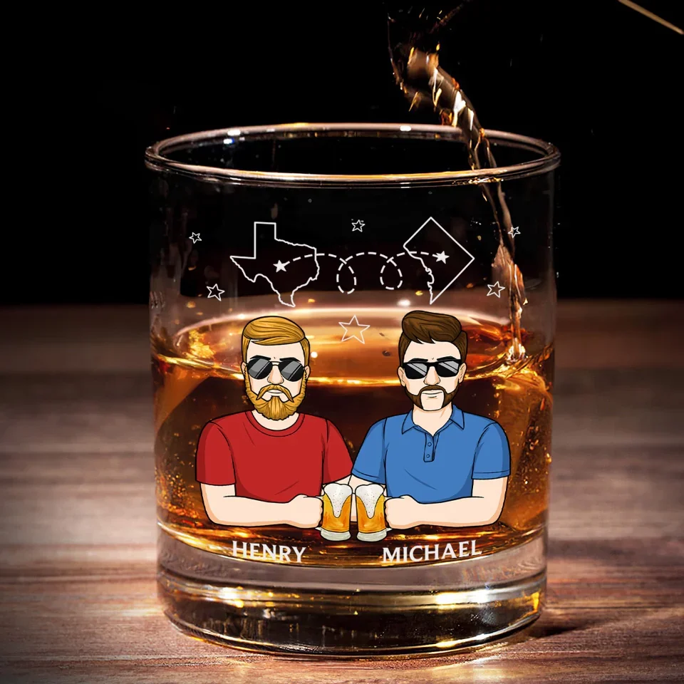 Together In Spirit, Even If We're Apart - Family Personalized Custom Whiskey Glass - Gift For Family Members - Image 4