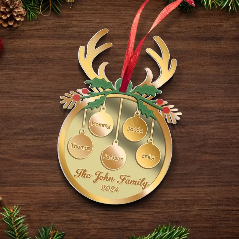 Together Is The Best Place To Be At Christmas - Family Personalized Custom Mirrored Acrylic Ornament - Christmas Gift For Family Members - Image 5