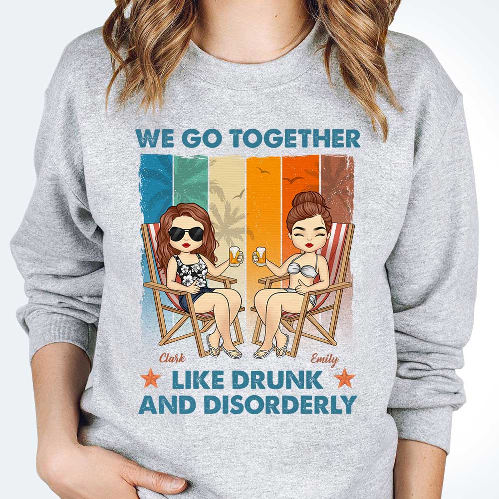 Together Like Drunk & Disorderly - Personalized Unisex T-shirt - Gift For Bestie - Image 2
