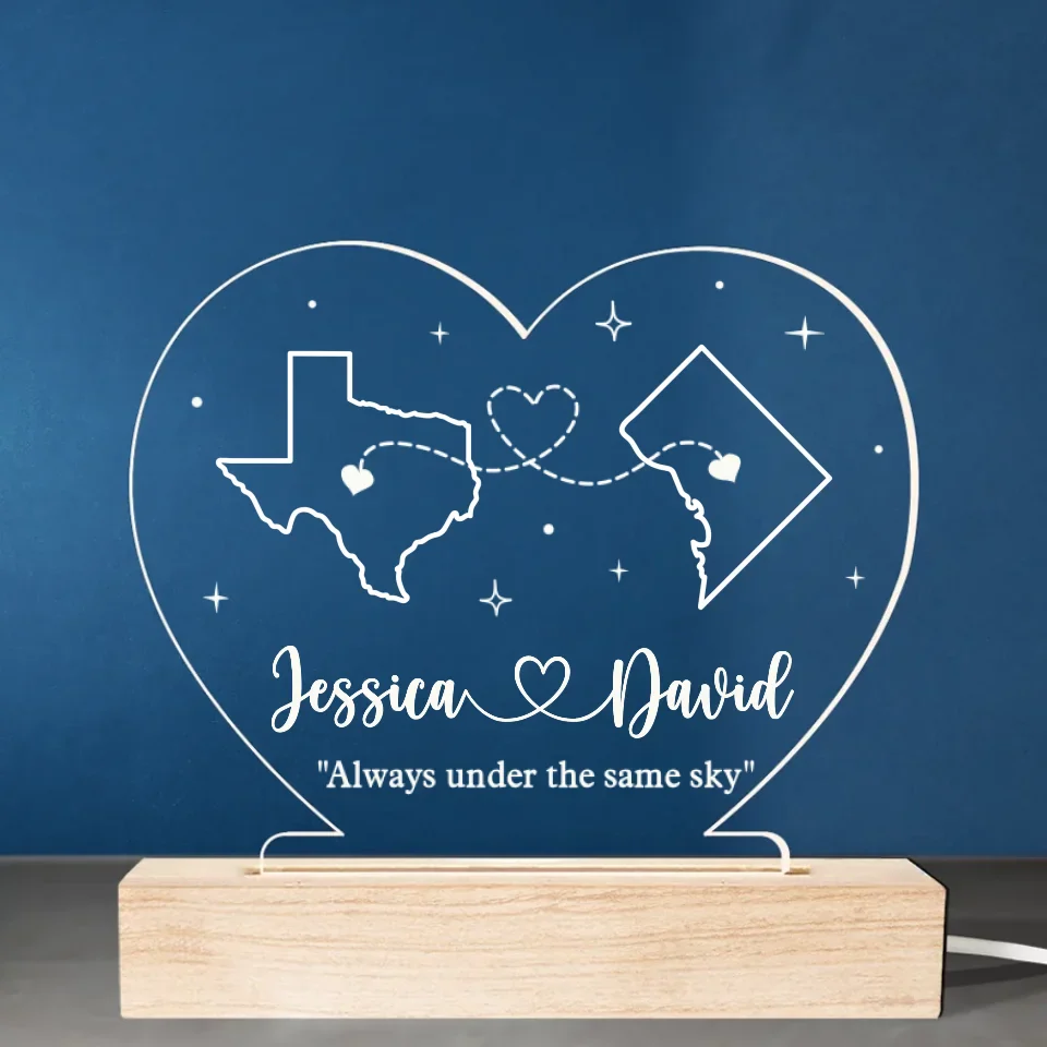 Together Under One Sky - Couple Personalized Custom Shaped 3D LED Light - Gift For Husband Wife, Anniversary - Image 2