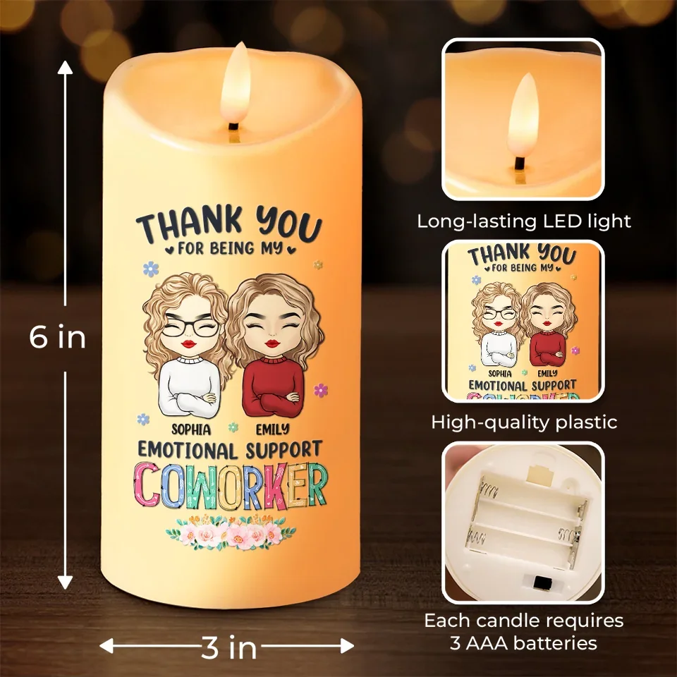 Together, We Achieve More - Bestie Personalized Custom LED Candle - Christmas Gift For Best Friends, BFF, Sisters, Coworkers - Image 4