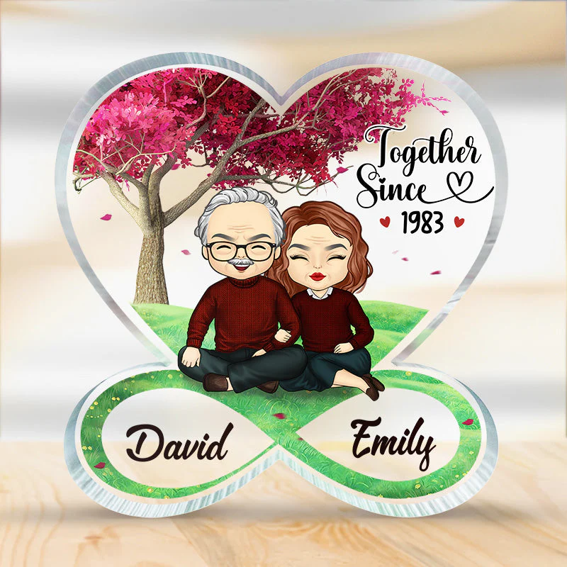 Together We Are Stronger - Couple Personalized Custom Infinity Heart Shaped Acrylic Plaque - Gift For Husband Wife, Anniversary - Image 2