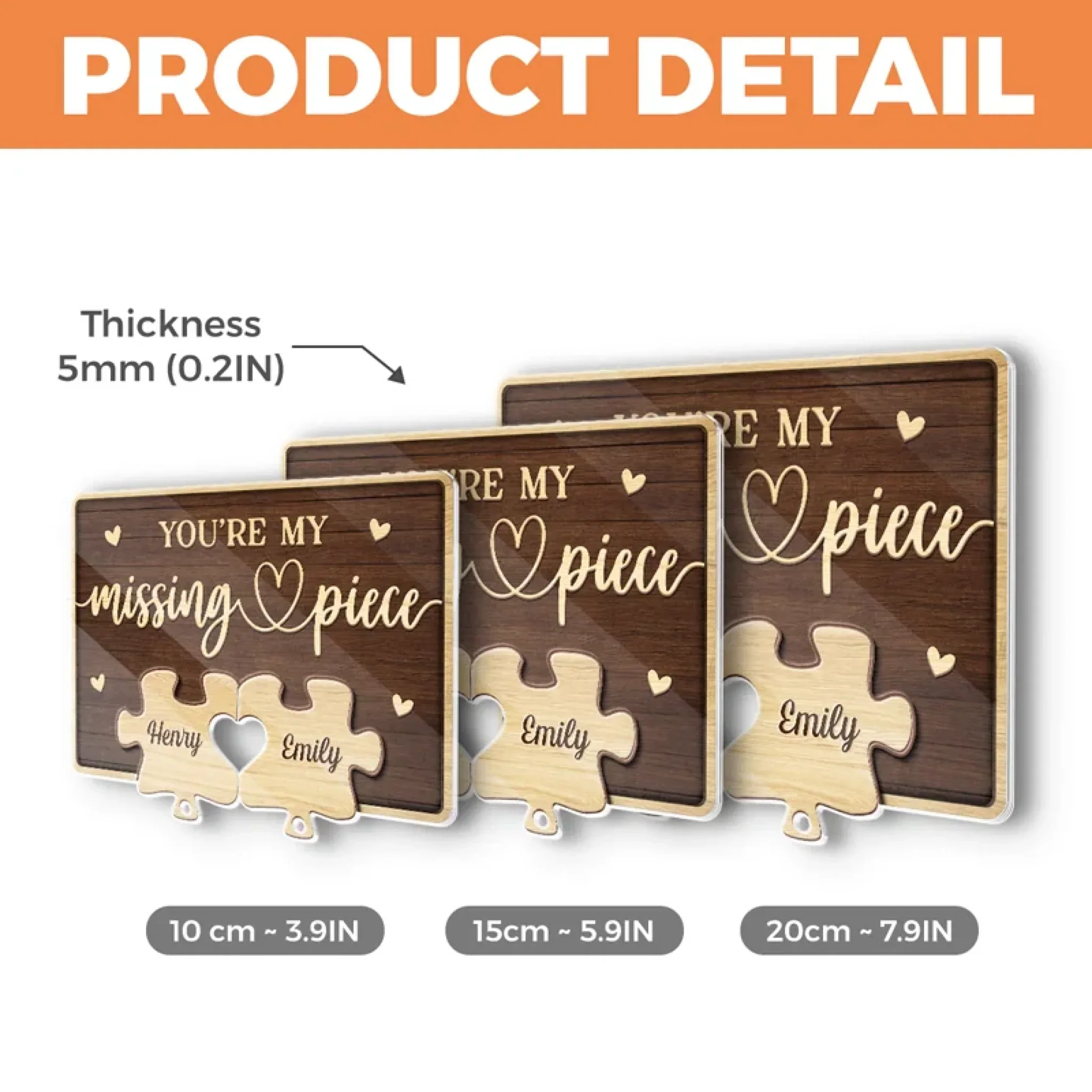 Together, We Complete The Puzzle Of Love - Couple Personalized Custom Acrylic Puzzle Key Holder - House Warming Gift For For Husband Wife, Anniversary - Image 6