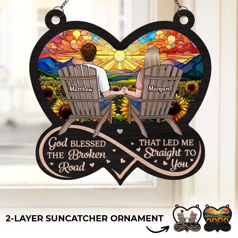 Together, We Create A Beautiful Journey - Couple Personalized Window Hanging Suncatcher Ornament - Christmas Gift For Husband Wife, Anniversary - Image 2