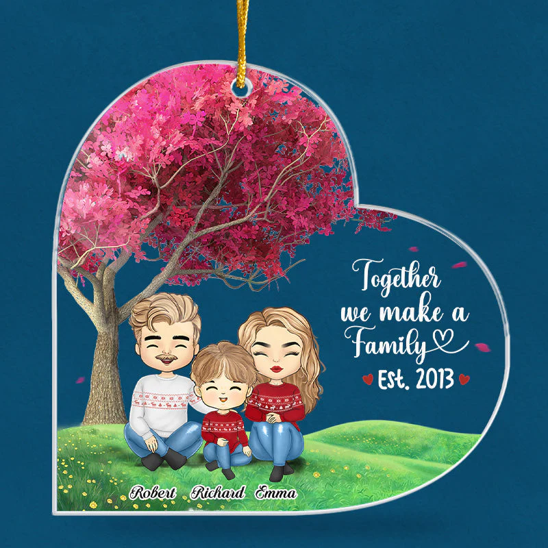 Together We Make A Family - Family Personalized Custom Ornament - Acrylic Custom Shaped - Christmas Gift For Family Members - Image 3