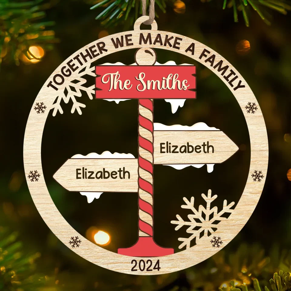 Together We Make A Family - Family Personalized Custom Ornament - Wood Custom Shaped - Christmas Gift For Family Members - Image 2